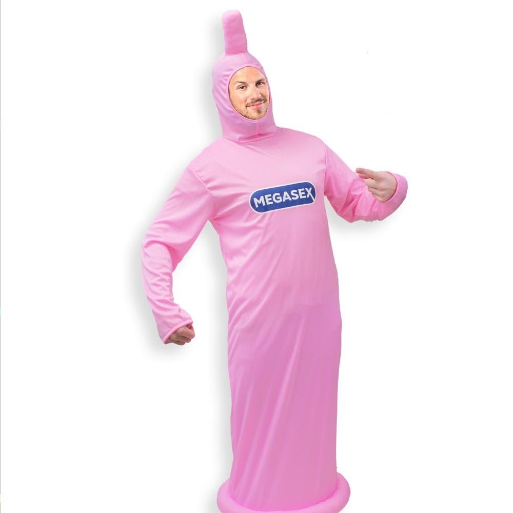 Disguise Toi Adult Condom Costume  1 Jumpsuit  One Size  Pink  Adult Costumes  100% Polyester  Hand Wash