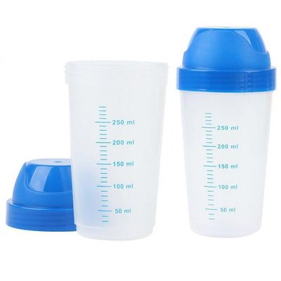 Bemvp 2pc 300ml Transparent Shaker Bottle Milkshake Protein Powder Mixing Bottle Shake Cup Practical Water Bottle Drinkware