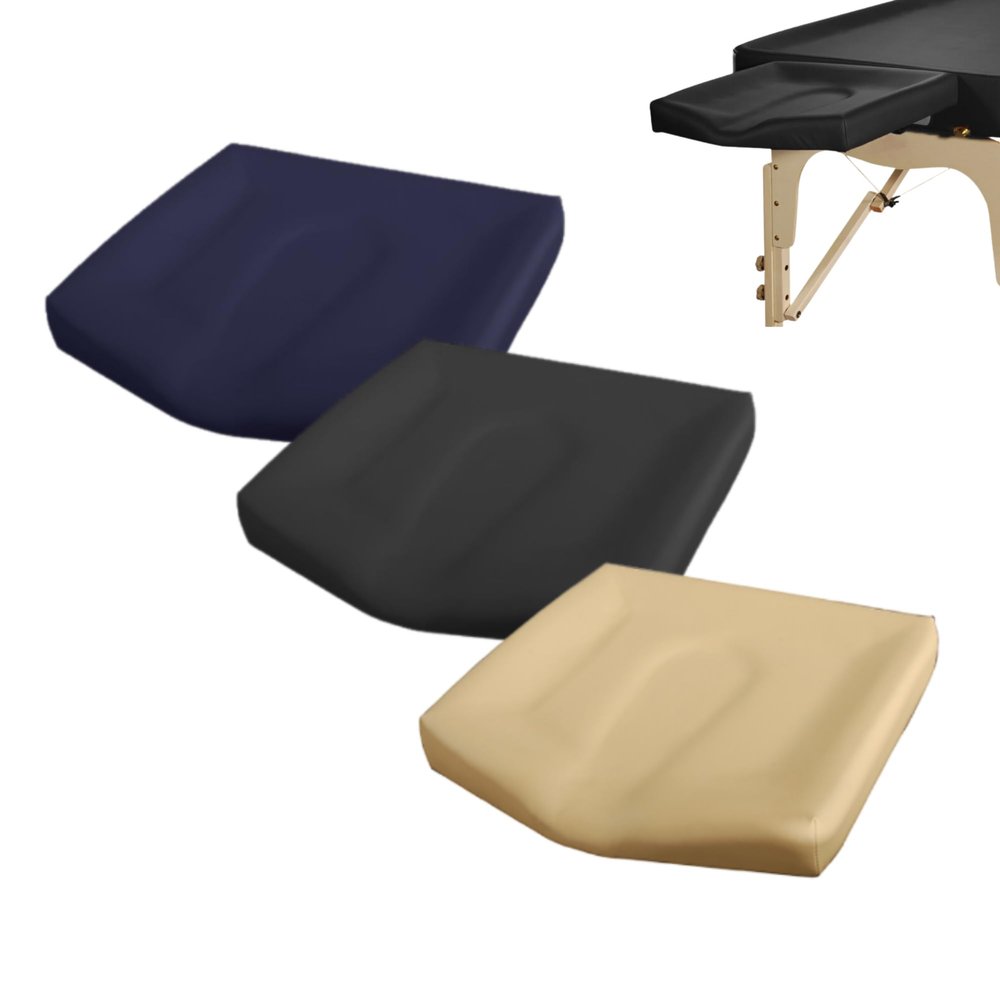 Ayurvedic Head Rest Cushion - for Ayurveda Massage Therapy - Ridged Edges for Zero Oil Spillage + Semi Firm Foam + PU Upholstery - Fits All Head Cradles + Can Be Used for All Massage (Cream)