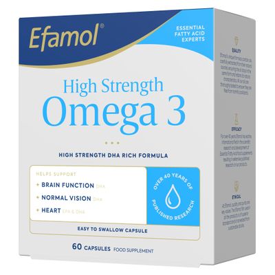 Efamol High Strength Omega 3 | 60 Fish Oil Capsules | Heart Health Supplements | Omega 3 Capsules High Strength Pregnancy Supplements | DHA for Brain Health