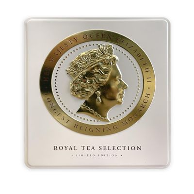 Ahmad Tea London Gifts | Tea Selection Cameo Ivory Caddy | Gift | London & English Souvenirs | 32 Teabag Sachets | 4 Flavours