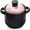 AteEco Black Heat-Resistant Casserole Health Ceramic Soup Casserole Pot Stew Cookware Ceramic Stew Cooker heatproof (Color : Pink, Size : 4L) view 1