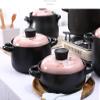 AteEco Black Heat-Resistant Casserole Health Ceramic Soup Casserole Pot Stew Cookware Ceramic Stew Cooker heatproof (Color : Pink, Size : 4L) view 2