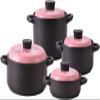 AteEco Black Heat-Resistant Casserole Health Ceramic Soup Casserole Pot Stew Cookware Ceramic Stew Cooker heatproof (Color : Pink, Size : 4L) view 4