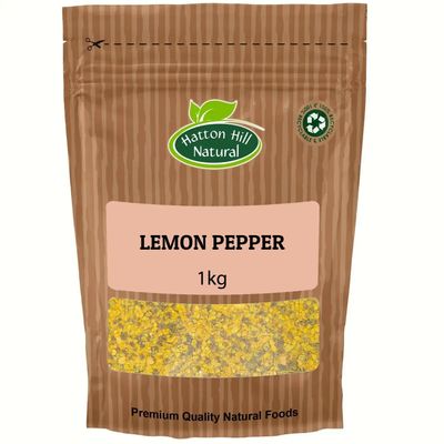 Lemon Pepper Seasoning 1kg - Tangy & Spicy Blend, Ideal for Chicken, Fish, & Vegetables - by Hatton Hill