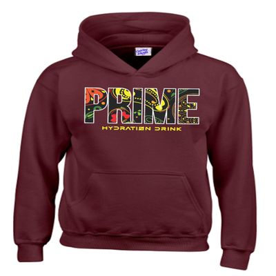 RADIANCE Funny Printed Prime Drink Hydration Flavour Logan Paul KSI kids and Adult Hoodies Burgundy