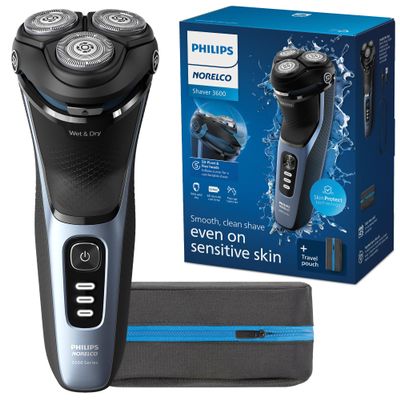 Philips Norelco Shaver 3600, Rechargeable Wet & Dry Electric Shaver with Pop-Up Trimmer and Storage Pouch, S3243/91