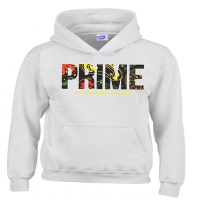 RADIANCE Funny Printed Prime Drink Hydration Flavour Logan Paul KSI kids and Adult Hoodies White