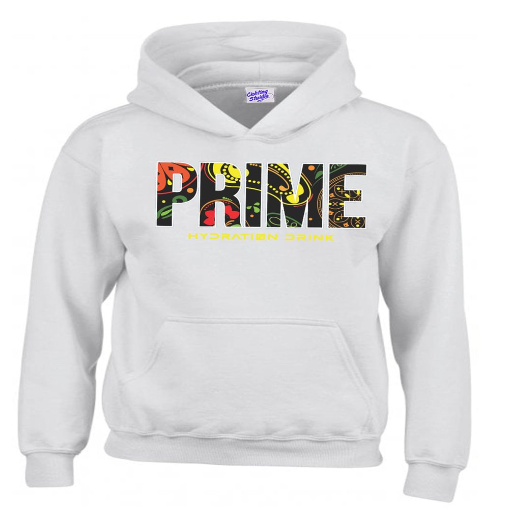 RADIANCE Funny Printed Prime Drink Hydration Flavour Logan Paul KSI kids and Adult Hoodies White