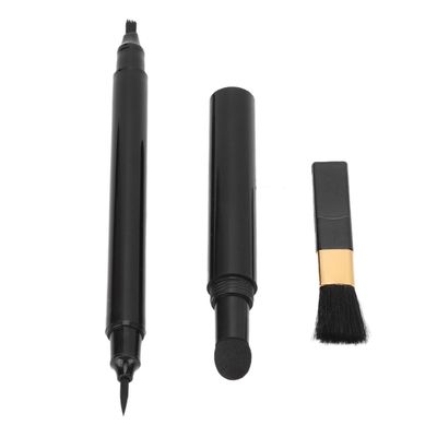 ANKROYU 3PCS Beard Builder Pen, Beard Pen Dual Head, 4 Tips Beard Pencil Filler, Waterproof Beard Shaping Pen, Male Mustache Repair Shape Pen, for Mustache(Black)