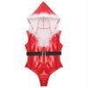Aiihoo Sexy Santa Costume for Adult Women Sleeveless Wetlook Leather Catsuit Mrs Claus Role Play Outfits Red M view 3
