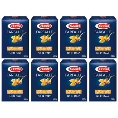 Barilla Farfalle Pasta 500g | Farfalle Durum Wheat Short Pasta | Authentic Authentic Italian Taste | GMO Free | Create Delicious Pasta Meals | Pack of 8