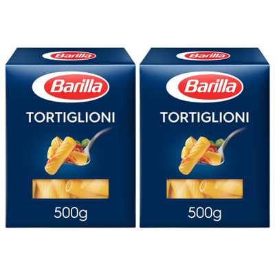 Barilla Tortiglioni N 83 Pasta 500g | Tortiglioni Durum Wheat Short Pasta | Authentic Authentic Italian Taste | GMO Free | Create Delicious Pasta Meals | Pack of 2