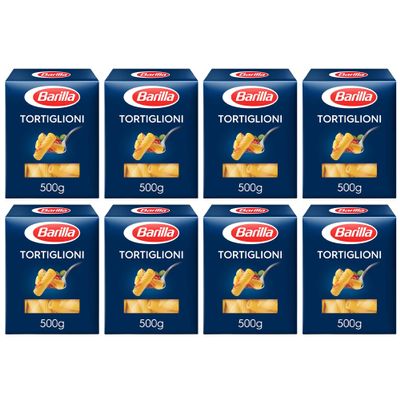 Barilla Tortiglioni N 83 Pasta 500g | Tortiglioni Durum Wheat Short Pasta | Authentic Authentic Italian Taste | GMO Free | Create Delicious Pasta Meals | Pack of 8
