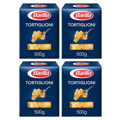 Barilla Tortiglioni N 83 Pasta 500g | Tortiglioni Durum Wheat Short Pasta | Authentic Authentic Italian Taste | GMO Free | Create Delicious Pasta Meals | Pack of 4
