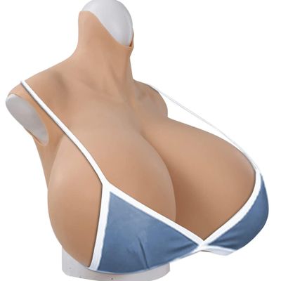 HUANQIN Simulation Boob Fake Breasts False Breasts False Boobs Cotton Filled Z Cup, Simulation Breast Fake Boobs Cosplay Realistic Fake Boobs, Silicone Breast Form Artificial False Breast, Tan