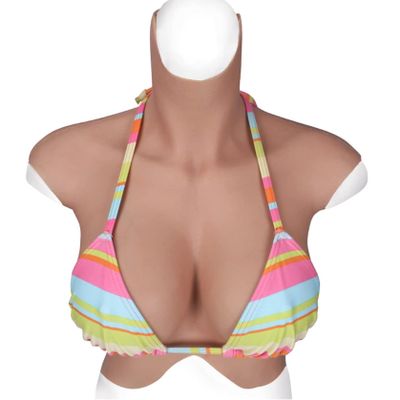 HUANQIN Silicone Breast Form Realistic Breast Plates Artificial Breast Silicone Filled E Cup, Breast Simulation Female Breasts Costume Breasts, Silicone Fake Breasts Breast Plates Crossdresser, Ivory