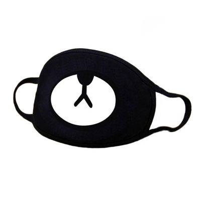 TopHomer Cotton Mask, Reusable Black Daily Anti-Dust Mouth Cover with Funny Patten for Outdoor Activities (Bear)