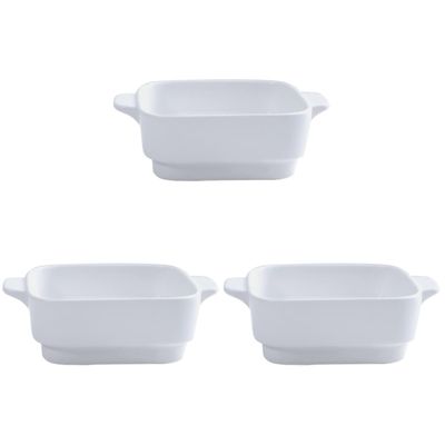 Casserole Dishes,3Pcs Bread Grey Individual Oven Baker Heat- Nonstick Container Plate Snack Double Rice Cake Tempered Bowl Serving Trays Casserole Tray Plates Dessert Ceramic Ovenw