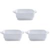 Casserole Dishes,3Pcs Bread Grey Individual Oven Baker Heat- Nonstick Container Plate Snack Double Rice Cake Tempered Bowl Serving Trays Casserole Tray Plates Dessert Ceramic Ovenw view 1