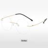 ABETOS Round Titanium Rimless Reading Glasses Blue Light Blocking Women Men Metal Frameless Eyeglasses Flexible Hinges Lightweight Fashion Readers Eyewear, Gold 3.0 view 3