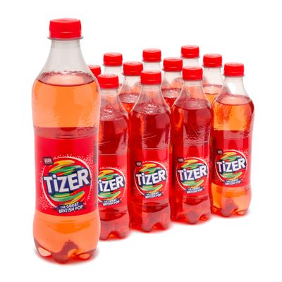 Barr Tizer - Fizzy Drinks 12 Pack x 500ml Bottles - Tangy Citrus Flavour Soft Drinks