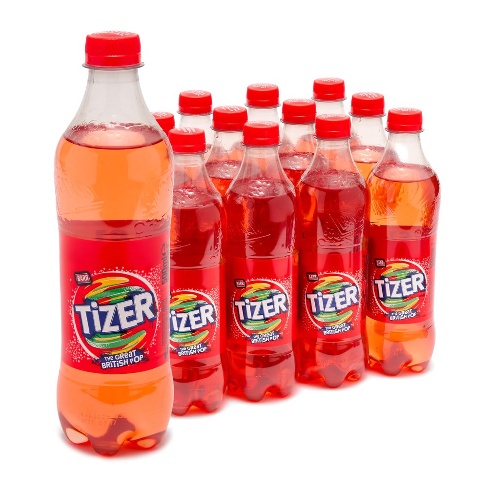 Barr Tizer - Fizzy Drinks 12 Pack x 500ml Bottles - Tangy Citrus Flavour Soft Drinks