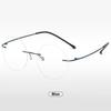 ABETOS Round Titanium Rimless Reading Glasses Blue Light Blocking Women Men Metal Frameless Eyeglasses Flexible Hinges Lightweight Fashion Readers Eyewear, Blue 2.0 view 3