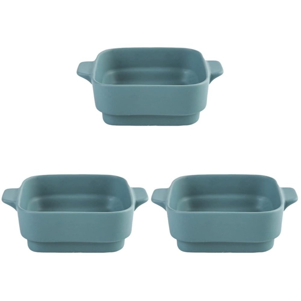 Casserole Dishes,3Pcs Bread Grey Individual Oven Baker Heat- Nonstick Container Plate Snack Double Rice Cake Tempered Bowl Serving Trays Casserole Tray Plates Dessert Ceramic Ovenw