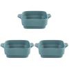 Casserole Dishes,3Pcs Bread Grey Individual Oven Baker Heat- Nonstick Container Plate Snack Double Rice Cake Tempered Bowl Serving Trays Casserole Tray Plates Dessert Ceramic Ovenw view 1