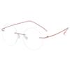 ABETOS Round Titanium Rimless Reading Glasses Blue Light Blocking Women Men Metal Frameless Eyeglasses Flexible Hinges Lightweight Fashion Readers Eyewear, Pink 1.0 view 1
