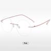 ABETOS Round Titanium Rimless Reading Glasses Blue Light Blocking Women Men Metal Frameless Eyeglasses Flexible Hinges Lightweight Fashion Readers Eyewear, Pink 1.0 view 3