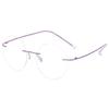 ABETOS Round Titanium Rimless Reading Glasses Blue Light Blocking Women Men Metal Frameless Eyeglasses Flexible Hinges Lightweight Fashion Readers Eyewear, Purple 2.5 view 1