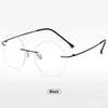 ABETOS Round Titanium Rimless Reading Glasses Blue Light Blocking Women Men Metal Frameless Eyeglasses Flexible Hinges Lightweight Fashion Readers Eyewear, Black 3.0 view 3