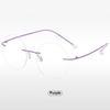 ABETOS Round Titanium Rimless Reading Glasses Blue Light Blocking Women Men Metal Frameless Eyeglasses Flexible Hinges Lightweight Fashion Readers Eyewear, Purple 1.0 view 3