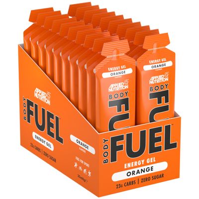 Applied Nutrition BodyFuel Energy Gel - Fast Energy Gels, Fuel for Sport, with Carbs, Sugar Free (Box 20 Units x 60g) (Orange)