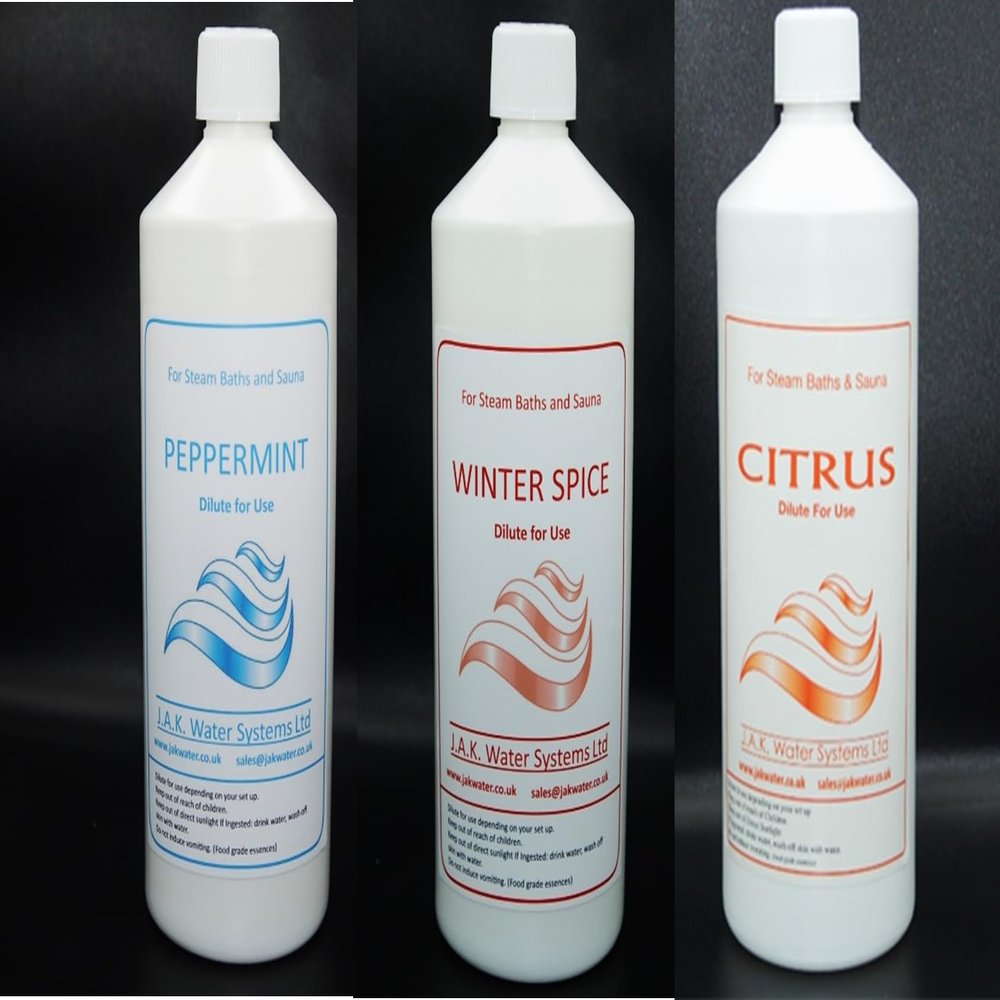 Spa Fragrance kit, Sauna and Steam Room Milk, Essential Oils, 3 x 1 Litre Multipack (Peppermint, Winter Spice, Citrus)