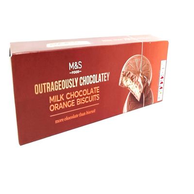 M&S Outrageously Milk Chocolate Orange Biscuits 230g - 2 Pack in a Premier Life Store Box