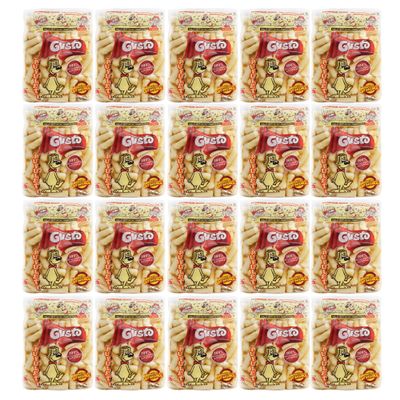 Gusto Pufuleti 45g, Salty Plain Corn Puffs, Romanian Corn Snack, Delicious Salted Corn Flips, Delicious And Crispy Corn Puffs Treat With Family And Friends (20 Pack)