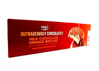 M&S Outrageously Milk Chocolate Orange Biscuits 230g - 4 Pack in a Premier Life Store Box