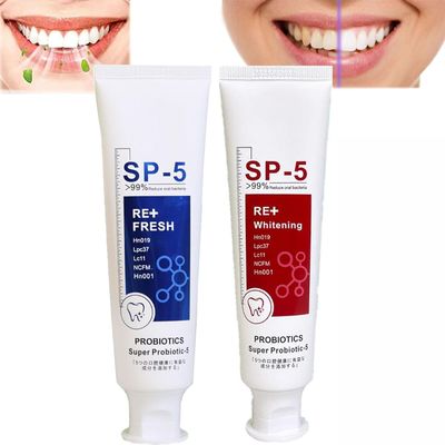 Sp-5 Toothpaste, Sp-5 Probiotic Whitening Toothpaste, Natural Whitening Toothpaste Teeth Sp-5, Brightening & Stain Removing Toothpaste, 100g (Red+Blue)