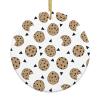 YYHHAOFA Cookies Food Chocolate Chip Biscuits Prints Christmas Ceramic Round Pendant Decoration - Festive Hanging Ornament for Stores, and Homes -2.9 in view 1