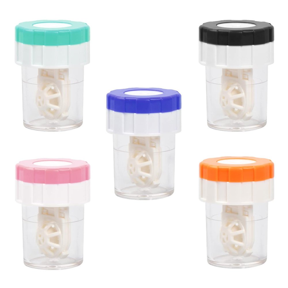 HREDZEO Contact Lens Cases,5 Pcs Contact Lens Barrel Cases Manually Contact Lens Washer Cleaner Contact Lens Case for Eyes Care