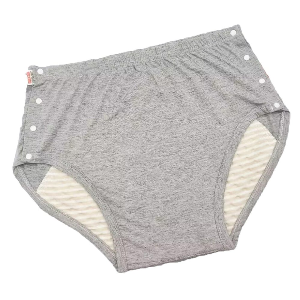 XWSM Side Buckle Incontinence Leakproof Underwear Men Womens Knickers Pants Briefs Menstrual Period Panties Postpartum Protective Underpants (Color : Grey, Size : XL/X-Large)