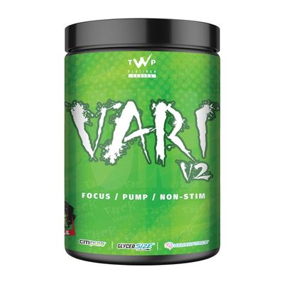 TWP Nutrition Platinum Series VARI V2, Non Stim Focus and Pump Pre Workout, 580g and 20 Servings, 5 Great Flavours (Sour Apple)