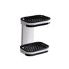 rongweiwang Sponge Organizer Waterproof Moisture-proof Water Draining Tray Storage Box Toiletry Case Container Bathroom Shower Room, Black Double Layers view 1