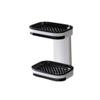 rongweiwang Sponge Organizer Waterproof Moisture-proof Water Draining Tray Storage Box Toiletry Case Container Bathroom Shower Room, Black Double Layers view 2
