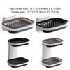 rongweiwang Sponge Organizer Waterproof Moisture-proof Water Draining Tray Storage Box Toiletry Case Container Bathroom Shower Room, Black Double Layers view 4