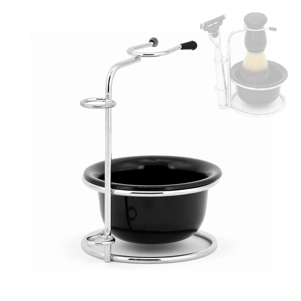 zalati Shaving Stand Razor Holder with Shaving Bowl & Brush Holder for Brush Placing Compatible with Razor Manual Shavings