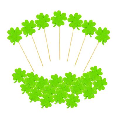 20 Pieces Birthday Cake Toppers Green Lucky Cake Topper Saint Patrick Festival Cake Decoration for National Day